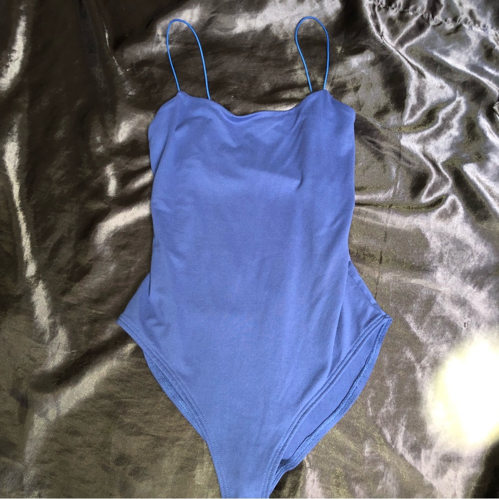 Blue Thin Strap Bodysuit